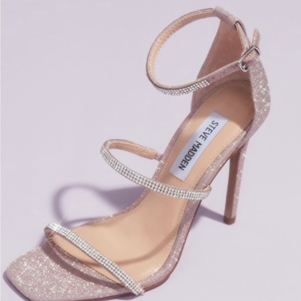 NWT Steve Madden Crystal Strap Stiletto sandal size 8 Blush color